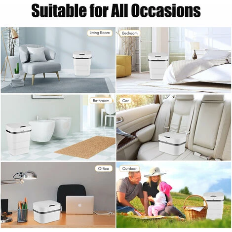 Bidone Della Spazzatura Con Sensore Di Movimento A Infrarossi Senza Contatto Automatico Bidone Della Spazzatura Pieghevole A 3 Strati Max. Batteria AA Da 9,5 Litri Alimentata A Batteria (batteria Non 5 Bidone Della Spazzatura Con Sensore Di Movimento A Infrarossi Senza Contatto Automatico Bidone Della Spazzatura Pieghevole A 3 Strati Max. Batteria AA Da 9,5 Litri Alimentata A Batteria (batteria Non - immagine 5