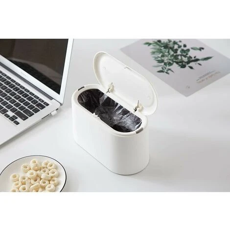 Mini Pattumiera Da Banco, Pressa, Coperchio Del Bidone Della Spazzatura, Porta Trucchi, Toeletta, Bagno, Cucina, Auto, Scrivania (bianco Trasparente) 4 Mini Pattumiera Da Banco, Pressa, Coperchio Del Bidone Della Spazzatura, Porta Trucchi, Toeletta, Bagno, Cucina, Auto, Scrivania (bianco Trasparente) - immagine 4
