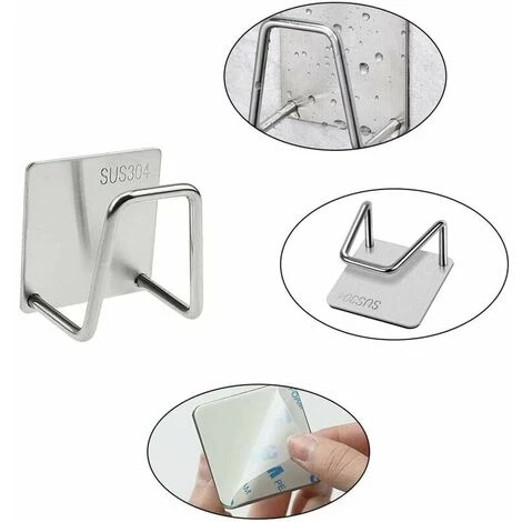 Set Di 4 Portaspugne Da Cucina Piccoli Adesivi In Acciaio Inossidabile 304 Portaspugne Impermeabili Per Lavello Portaspugne Da Cucina Per Utensili Da Cucina (argento) 13Thirteen 3 Set Di 4 Portaspugne Da Cucina Piccoli Adesivi In Acciaio Inossidabile 304 Portaspugne Impermeabili Per Lavello Portaspugne Da Cucina Per Utensili Da Cucina (argento) 13Thirteen - immagine 3
