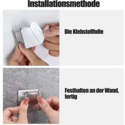 Set Di 4 Porta Spugne Da Cucina Autoadesivi, Fissaggio Senza Trapano, Acciaio Inossidabile, Antiruggine E Impermeabile, Argento GTA -Wenko Negozio 86164331 3