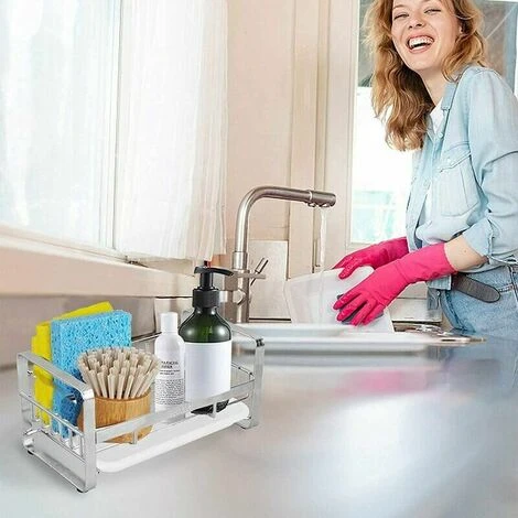 Porta Spugna Per Lavello Da Cucina, Organizer Per Lavello Porta Spugna Per Lavello Da Cucina Con Vassoio Di Scarico Organizzatore Per Lavello Da Cucina In Acciaio Inossidabile 18 X 10 X 8 Cm 5 Porta Spugna Per Lavello Da Cucina, Organizer Per Lavello Porta Spugna Per Lavello Da Cucina Con Vassoio Di Scarico Organizzatore Per Lavello Da Cucina In Acciaio Inossidabile 18 X 10 X 8 Cm - immagine 5