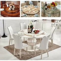 Giradischi Rotondo, Giradischi Rotondo In Alluminio Liscio, Giradischi Con Cuscinetti A Sfera, Giradischi Per Tavolo Da Pranzo (4,7 Pollici, Argento) -Wenko Negozio 86186322 3