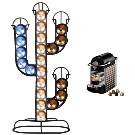 Bakaji Portacapsule Porta Capsule Caffe' Forma Cactus Dispenser Stand In Metallo 40 Posti Colore Nero Dimensione 42 X 10 X 19,5 Cm Design Moderno 1 Bakaji Portacapsule Porta Capsule Caffe' Forma Cactus Dispenser Stand In Metallo 40 Posti Colore Nero Dimensione 42 X 10 X 19,5 Cm Design Moderno