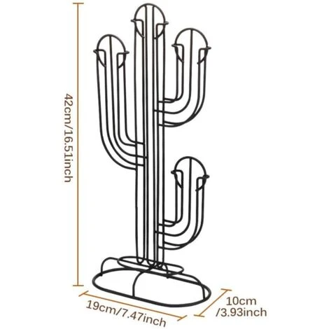 Bakaji Portacapsule Porta Capsule Caffe' Forma Cactus Dispenser Stand In Metallo 40 Posti Colore Nero Dimensione 42 X 10 X 19,5 Cm Design Moderno 5 Bakaji Portacapsule Porta Capsule Caffe' Forma Cactus Dispenser Stand In Metallo 40 Posti Colore Nero Dimensione 42 X 10 X 19,5 Cm Design Moderno - immagine 5