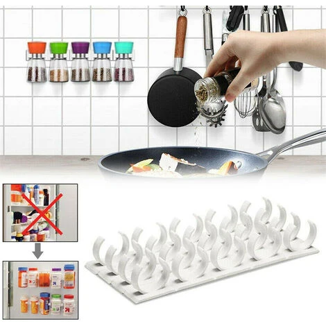 20 Pezzi Portaspezie Da Cucina Portabottiglie Adesivo Condimento Portaoggetti Organizer Per Armadietto Da Parete Porta Dell'armadio Da Appendere Barattoli Per Spezie Ganci A Clip (bianco) 5 20 Pezzi Portaspezie Da Cucina Portabottiglie Adesivo Condimento Portaoggetti Organizer Per Armadietto Da Parete Porta Dell'armadio Da Appendere Barattoli Per Spezie Ganci A Clip (bianco) - immagine 5
