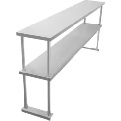 Kukoo - Ripiano Con Mensole Per Tavolo In Acciaio Inox Da Cucina Ristorante, Acciaio Inossidabile Resistente Alla Corrosione Per Albergo Bar Hotel Catering Pub Largo - Doppia - 150cm -Wenko Negozio 87502952 4