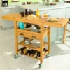 SoBuy Carrello Cucina,Credenza,Piano è Allungabile,con Ruote FKW25-N