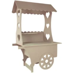 MonsterShop - Carretto Dei Dolci In Legno MDF Per Matrimonio,Battesimo Celebrazioni E Feste 199cm X 133cm X 73cm