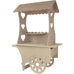 MonsterShop - Carretto Dei Dolci In Legno MDF Per Matrimonio,Battesimo Celebrazioni E Feste 199cm X 133cm X 73cm -Wenko Negozio 87795423 3