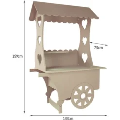 MonsterShop - Carretto Dei Dolci In Legno MDF Per Matrimonio,Battesimo Celebrazioni E Feste 199cm X 133cm X 73cm -Wenko Negozio 87795423 5