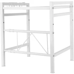Estensibile Mensola Microonde Scaffale Da Cucina Cremagliera Del Forno Ripiano Salvaspazio Cucina Rack Portapiatti Da Cucina Scaffale Per Forno Supporto Per Spezie Con Ganci Bianco -Wenko Negozio 87835440 4