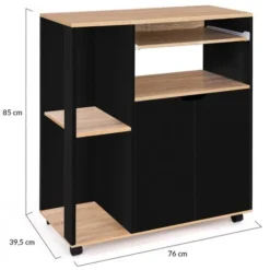Carrello Da Cucina Vassoi In Legno Nero E Faggio L.76 Cm COSI -Wenko Negozio 88042072 5