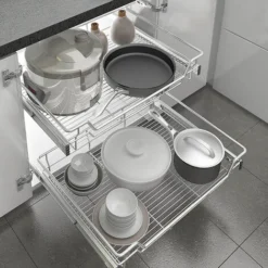 Telescopico Cassetto Estraibile Per Armadio Allungabile Cassetto Da Cucina Ripiano Cucina Mensola Cestello Da Camera Da Letto Cassetto, 2x60cm HENGMEI -Wenko Negozio 88136330 4