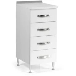 Cassettiera 4 Cassetti 40x50x85H Bianco Frassinato