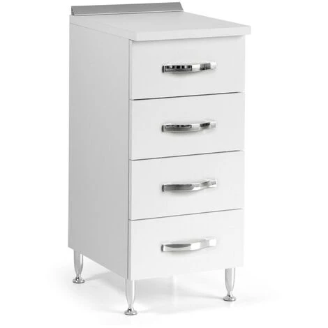 Cassettiera 4 Cassetti 40x50x85H Bianco Frassinato 1 Cassettiera 4 Cassetti 40x50x85H Bianco Frassinato
