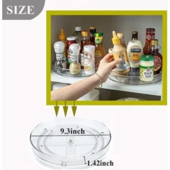 2 Piatti Girevoli, Organizer Per Portaspezie Da 23 Cm, Accessorio Per La Conservazione Della Cucina Per Armadi E Piano Di Lavoro, Vassoio Rotondo Girevole Per Tavolo Del Frigorifero Della Cucina -Wenko Negozio 88577746 3