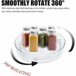2 Piatti Girevoli, Organizer Per Portaspezie Da 23 Cm, Accessorio Per La Conservazione Della Cucina Per Armadi E Piano Di Lavoro, Vassoio Rotondo Girevole Per Tavolo Del Frigorifero Della Cucina -Wenko Negozio 88577746 4