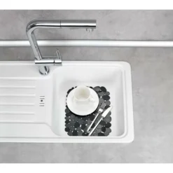 Tappetino Per Lavello Stone Noir, Protegge Il Lavello, Tagliabile, In Plastica, 30 X 40cm, Nero -Wenko Negozio 88577929 3