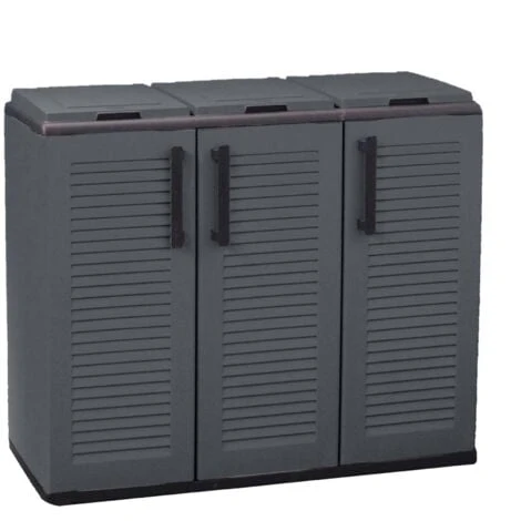 Dmora Armadio Portarifiuti Da Esterno O Interno, Mobile Porta 3 Sacchi A 3 Ante Per Raccolta Differenziata, 100% Made In Italy, Cm 102x37h84, Colore Grigio 1 Dmora Armadio Portarifiuti Da Esterno O Interno, Mobile Porta 3 Sacchi A 3 Ante Per Raccolta Differenziata, 100% Made In Italy, Cm 102x37h84, Colore Grigio