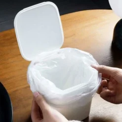 Pattumiera/bidoni Della Spazzatura Pattumiera Da Tavolo Rettangolare, Plastica Piccolo Bancone Da Ufficio Piccolo Pattumiera Protezione Coperchio Pressa Per Pattumiera Con Coperchio Aperto -Wenko Negozio 89069974 5