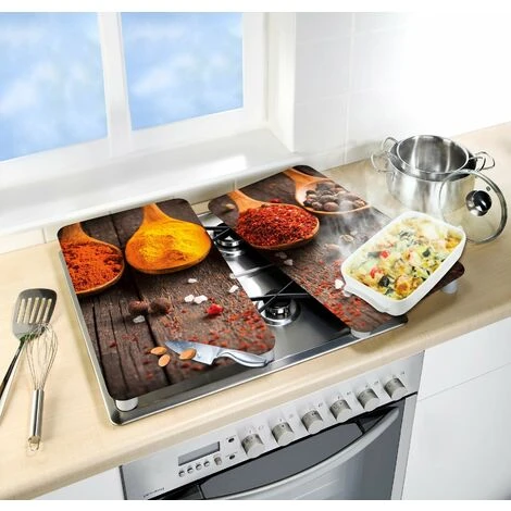 Wenko Allstar Coprifornelli In Vetro Curry Set 2 Pezzi - Set Di 2 Coprifornelli Per Piani Di Cottura In Vetroceramica, Vetro Temperato, 30 X 0.8 X 52 Cm, Multicolore 2 Wenko Allstar Coprifornelli In Vetro Curry Set 2 Pezzi - Set Di 2 Coprifornelli Per Piani Di Cottura In Vetroceramica, Vetro Temperato, 30 X 0.8 X 52 Cm, Multicolore - immagine 2