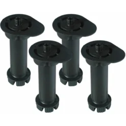 Gambe Micel Pt11-96301 Rotonda Mobili Nero ABS 4 Unità (Ø 33 X 130 Mm)