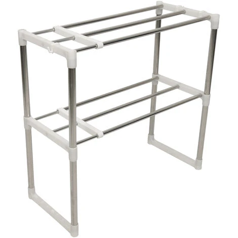 DYHF Portaoggetti Da Cucina Mensola Microonde A 2 Livelli Lunghezza Regolabile 47-87cm Ripiano Per Riporre Gli Oggetti 4 DYHF Portaoggetti Da Cucina Mensola Microonde A 2 Livelli Lunghezza Regolabile 47-87cm Ripiano Per Riporre Gli Oggetti - immagine 4