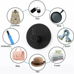 LITZEE Appendiabiti Da Bagno Adesivo 3M, Gancio Da Parete Per Bagno In Acciaio Inossidabile, Portasciugamani Autoadesivo Per Cucina (3 Pezzi Nero) -Wenko Negozio 90638717 3