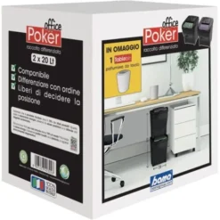 Bama Set Pattumiera Poker Office 2x20lt In Plastica Nera Con Sportellini Colorati -Wenko Negozio 90751403 3
