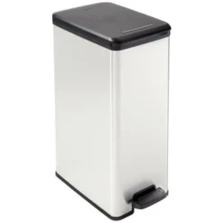 Curver DECO Bin 240640 Bidone Della Spazzatura 40 L (L X A X P) 250 X 610 X 420 Mm Argento, Nero 1 Pz.