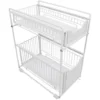 DYHF Cassetto Portaoggetti A 2 Livelli Cestello Portaoggetti Scorrevole 37.4X26.5X44cm Bianco