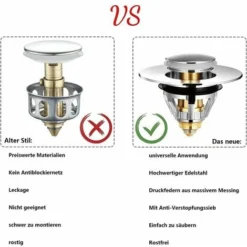 Piletta Lavello Universale Inox Con 2 Guarnizioni Per Tappo Lavello 32 E 38 Mm (1 Pezzo) -Wenko Negozio 91193682 5