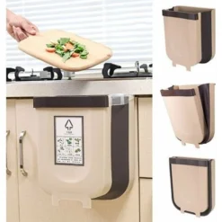 Pattumiera Da Cucina Integrata Da 5 L Da Sospendere Per Armadio, Auto, Porta Della Cucina, Camera Da Letto, Cassetto, Dormitorio, Pattumiera Automatica (5L, Marrone)