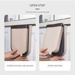 Pattumiera Da Cucina Integrata Da 5 L Da Sospendere Per Armadio, Auto, Porta Della Cucina, Camera Da Letto, Cassetto, Dormitorio, Pattumiera Automatica (5L, Marrone) -Wenko Negozio 91206180 4