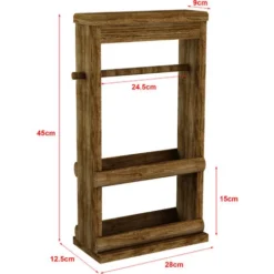 Scaffale Autoportante 'Sydfalster' Portaspezie A 2 Ripiani Con Portarotolo Carta Assorbente Organizzatore In Legno Di Pino Per Cucina, Bagno [en.casa] -Wenko Negozio 91259289 3