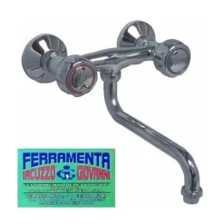 Rubinetto Cucina Attacco A Muro Freddo Caldo Canna Girevole Nuovo Fatturabile