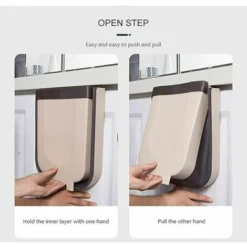 Pattumiera Da Cucina Da Incasso Da 5 L, Pattumiera Pieghevole Da Appendere (5 L, Marrone) -Wenko Negozio 91726955 4