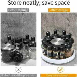 Scaffale Per Poster Giradischi SpiceCarosello Da Cucina PortaspezieVassoio Rotondo Girevole Porta Parti Vassoio Rotondo Per Cucina Frigo Mobile Tavolo Frassino Bianco Un Pezzo -Wenko Negozio 92036979 5