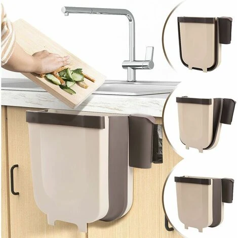 Bidone Della Spazzatura Da Appendere In Cucina O In Bagno Con Supporto Per Sacco Della Spazzatura Per Cucina, Armadio E Porta - 9L 1 Bidone Della Spazzatura Da Appendere In Cucina O In Bagno Con Supporto Per Sacco Della Spazzatura Per Cucina, Armadio E Porta - 9L