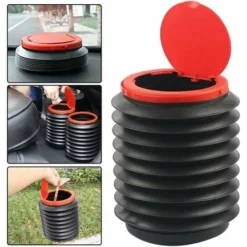 Pattumiera Per Auto, Pattumiera Pieghevole Per Auto Da 4 Litri, Pattumiera Pieghevole Portatile, Con Coperchio, Pattumiera Pieghevole Sospesa Per Ufficio, Casa E Auto (nero)