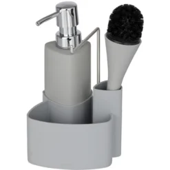 Wenko Set Lava Piatti Empire Grigio Con Spazzola