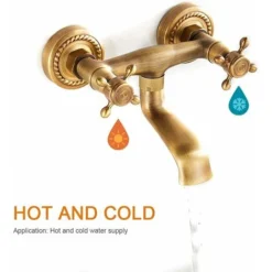 Rubinetto A Parete In Rame Vintage Rubinetto Da Cucina Antico Girevole A 180 ° Lavello A Parete Con Rubinetto Lavello In Ottone Caldo E Freddo -Wenko Negozio 92679885 4