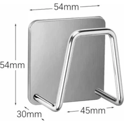 Spugna Porta, Parete Spugna Porta Adesiva Porta Spugna, Molto Adatto Per Cucina E Bagno 2 Pz. (Porta Spugna - 304 Spazzolato [con Adesivo 3M]) -Wenko Negozio 92922869 3