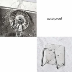 Spugna Porta, Parete Spugna Porta Adesiva Porta Spugna, Molto Adatto Per Cucina E Bagno 2 Pz. (Porta Spugna - 304 Spazzolato [con Adesivo 3M]) -Wenko Negozio 92922869 4