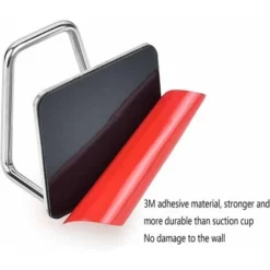 Spugna Porta, Parete Spugna Porta Adesiva Porta Spugna, Molto Adatto Per Cucina E Bagno 2 Pz. (Porta Spugna - 304 Spazzolato [con Adesivo 3M]) -Wenko Negozio 92922869 5