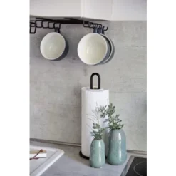 WENKO Portarotolo Carta Cucina - Portarotolo Per Carta Da Cucina, Da Appoggio, Metallo, 12.5 X 32.5 X 12.5 Cm, Nero 9 WENKO Portarotolo Carta Cucina - Portarotolo Per Carta Da Cucina, Da Appoggio, Metallo, 12.5 X 32.5 X 12.5 Cm, Nero -Wenko Negozio 92953151 5