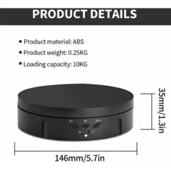 Giradischi Rotante Elettrico, Tavolo Rotante Elettrico Intelligente Da 146 Mm Con 3 Velocità E Angolo Regolabili, Utilizzato Per Esposizione Di Gioielli E Fotografia ( -Wenko Negozio 93246311 3