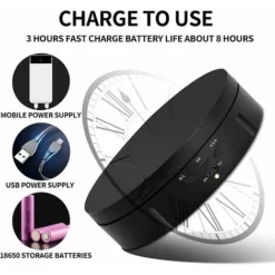 Giradischi Rotante Elettrico, Tavolo Rotante Elettrico Intelligente Da 146 Mm Con 3 Velocità E Angolo Regolabili, Utilizzato Per Esposizione Di Gioielli E Fotografia ( -Wenko Negozio 93246311 4