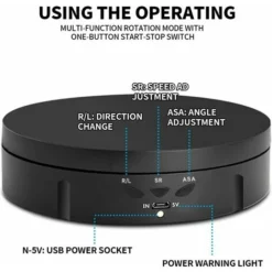 Giradischi Rotante Elettrico, Tavolo Rotante Elettrico Intelligente Da 146 Mm Con 3 Velocità E Angolo Regolabili, Utilizzato Per Esposizione Di Gioielli E Fotografia ( -Wenko Negozio 93246311 5