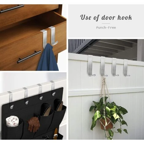 ZOLGINAH Set Di 6 Ganci In Acciaio Inossidabile Sopra La Porta + Pellicola Protettiva In Plastica Pelabile, Nessuna Perforazione E Protezione In Schiuma Reversibile, A Forma Di Freccia Cava, Per Casse 4 ZOLGINAH Set Di 6 Ganci In Acciaio Inossidabile Sopra La Porta + Pellicola Protettiva In Plastica Pelabile, Nessuna Perforazione E Protezione In Schiuma Reversibile, A Forma Di Freccia Cava, Per Casse - immagine 4